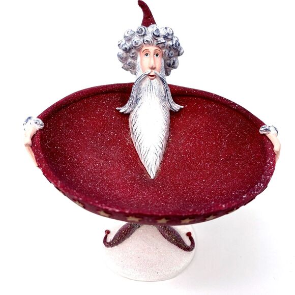 Department 56 Patience Brewster Krinkles Santa Red Speckled Candy Bowl - Picture 9 of 16